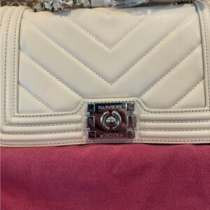 Badgley Mitchka Cream Quilted Crossbody Bag